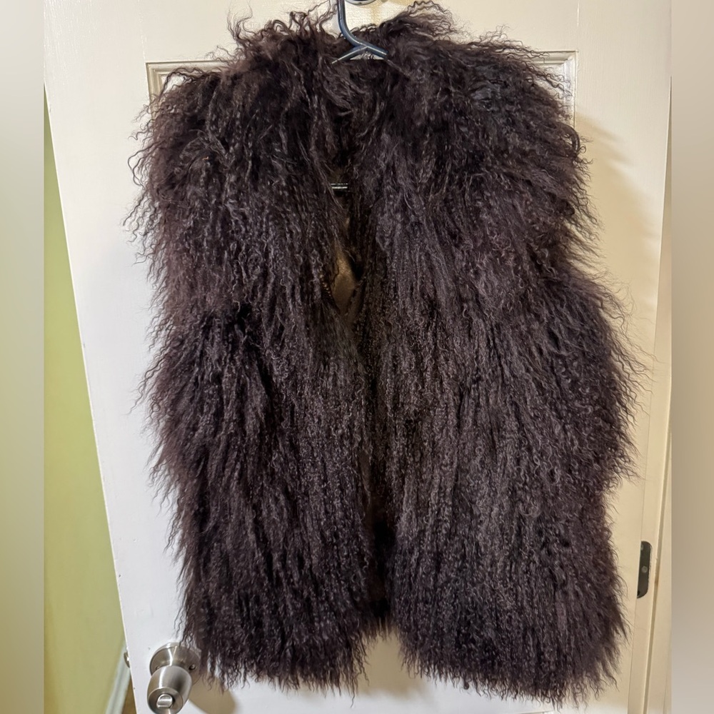 Aqua Mongolian Fur Vest